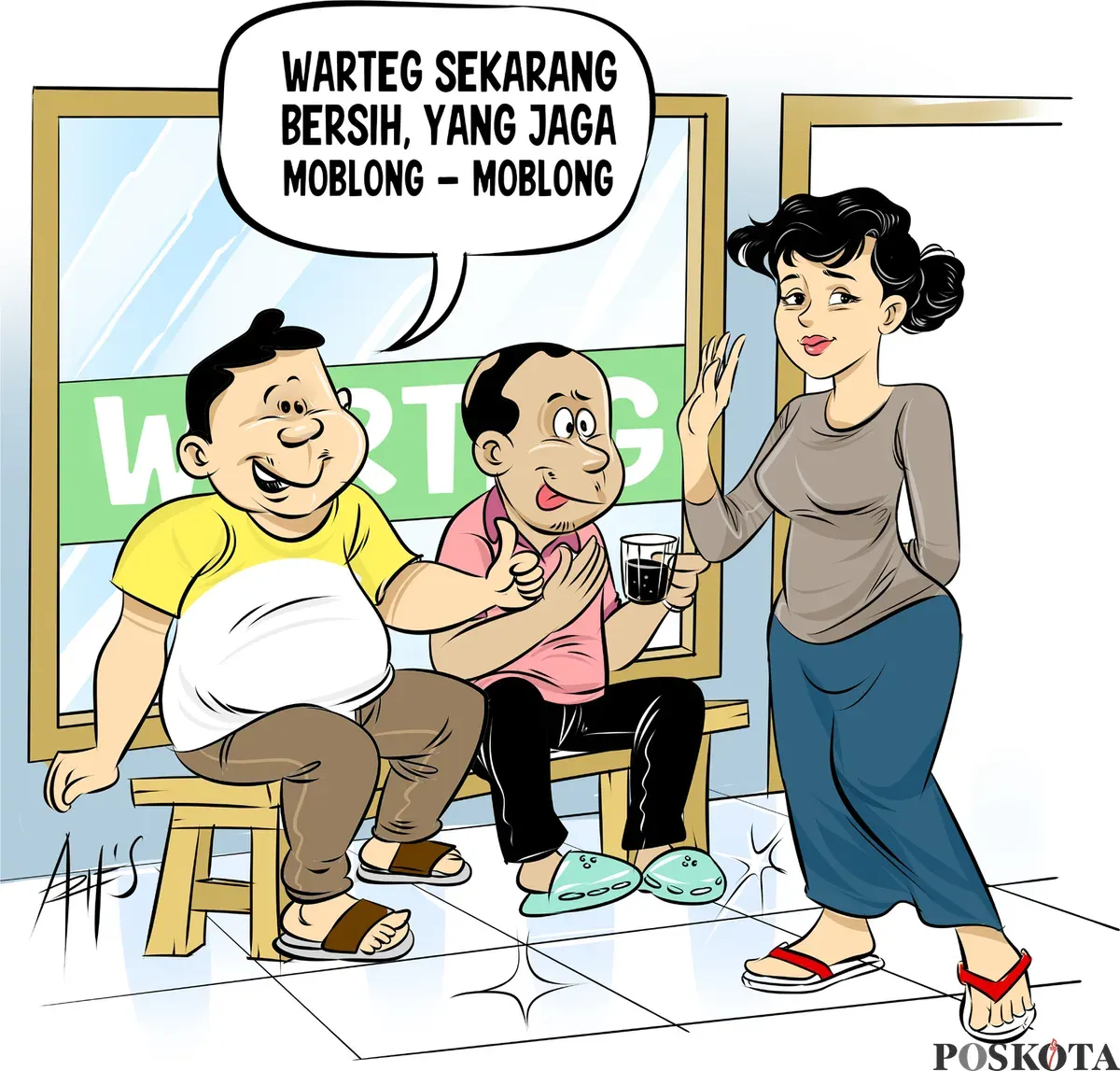 Obrolan Warteg: Lantai Kinclong, Yang Jual ‘Moblong- Moblong’ (Sumber: Poskota/Arif Setiadi)