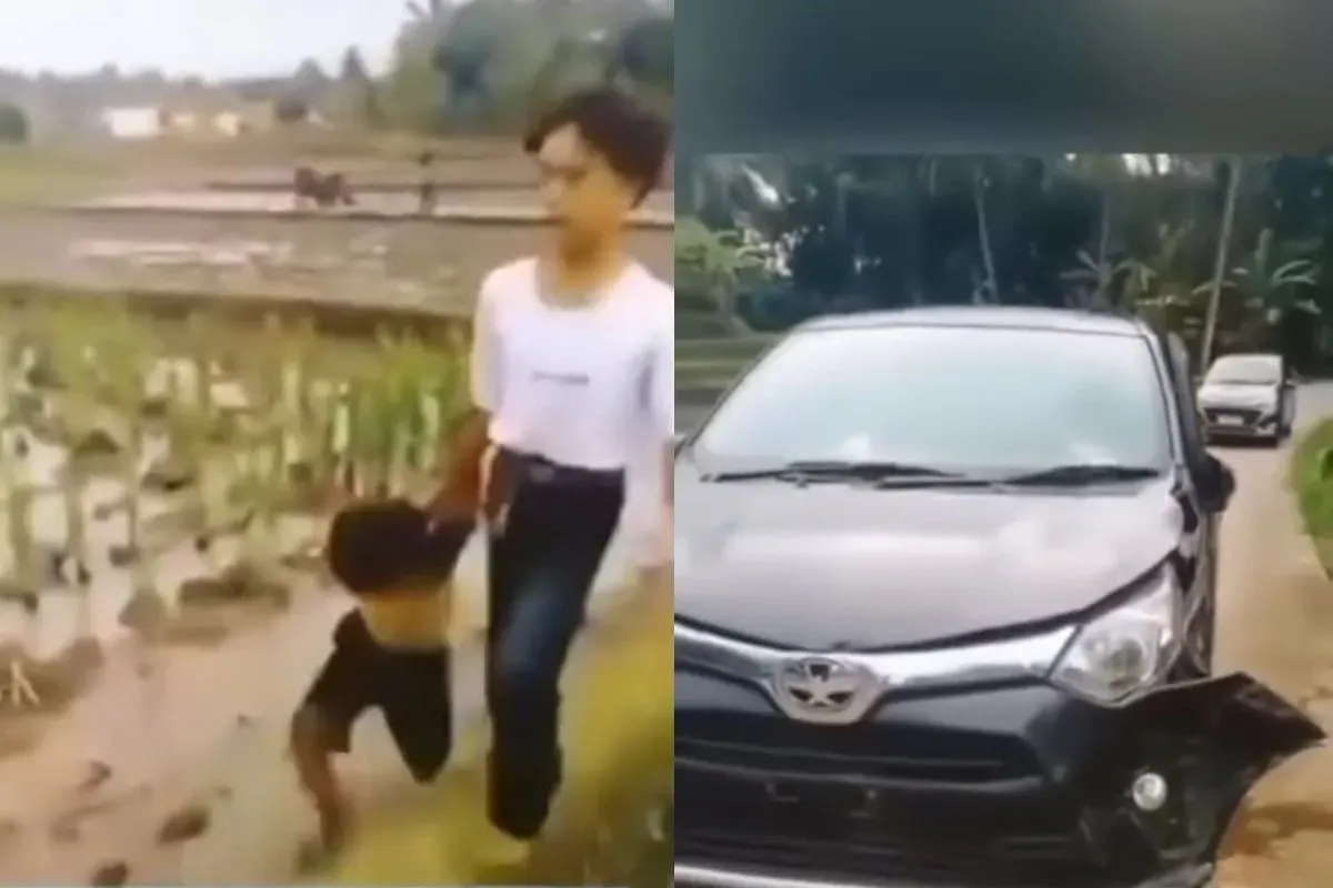 Seorang remaja ditangkap warga diduga maling mobil, bawa kabur kendaraan dari Bandung ke Cianjur. (Sumber: Instagram/@bdg.info)