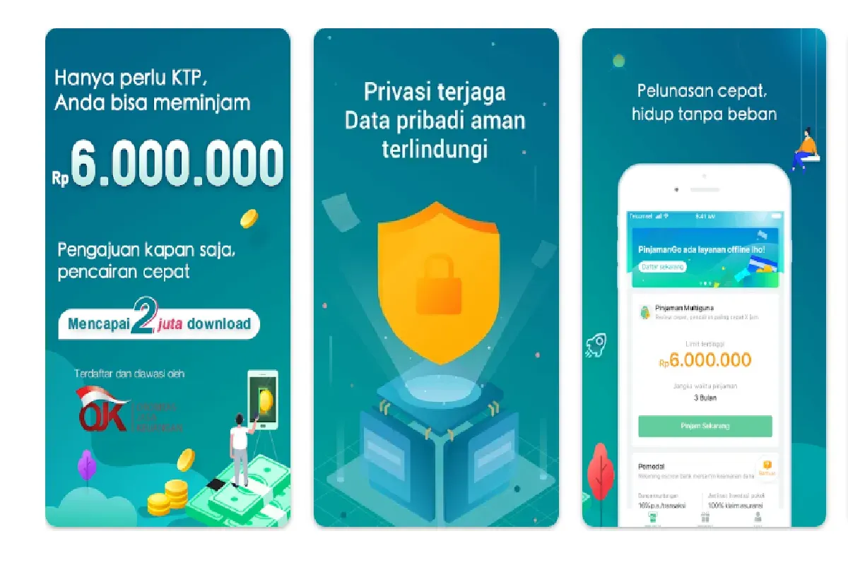Ajukan pinjaman dapatkan dana pinjaman sampai RP6 juta dari PinjamanGo. (Sumber: Google Play Store/PinjamanGo)