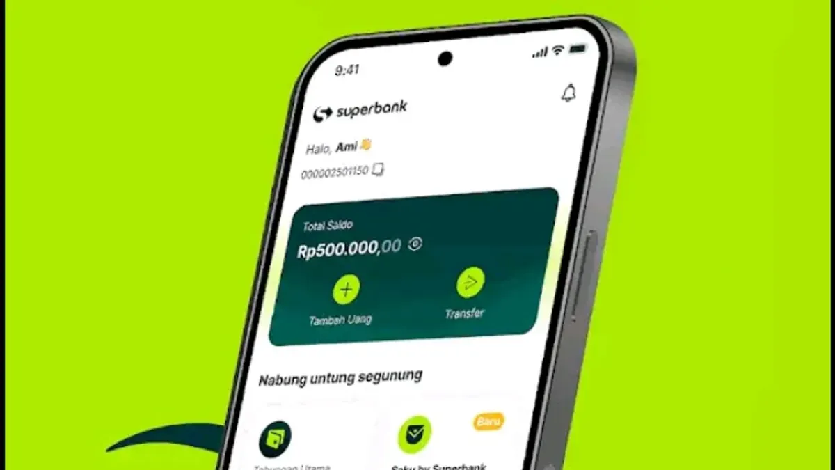 Tampilan aplikasi pindar Superbank. (Sumber: Play Store/Superbank)