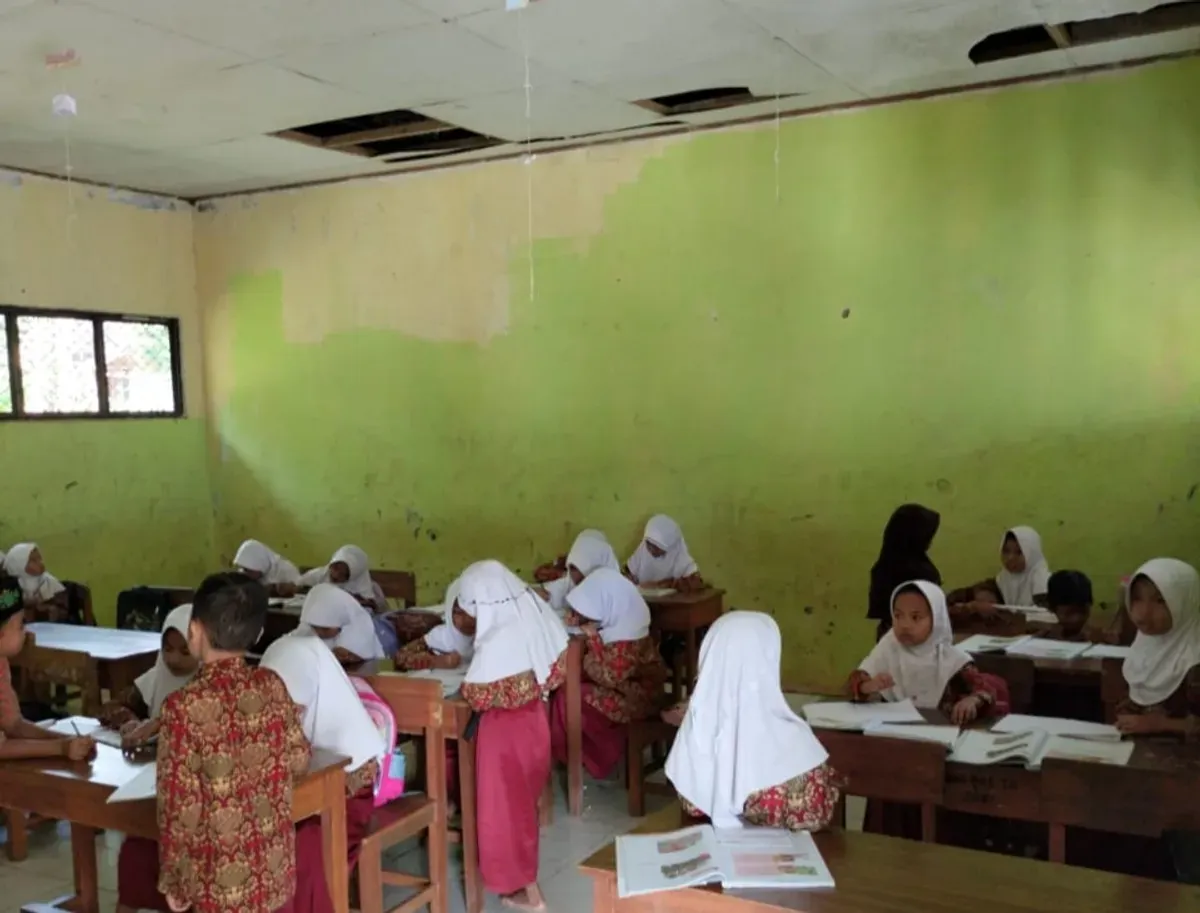 Kondisi ruang kelas SDN Panacaran 1 Kecamatan Munjul, Kabupaten Pandeglang, Banten. (Sumber: Dok. Kepala SDN Panacaran 1)
