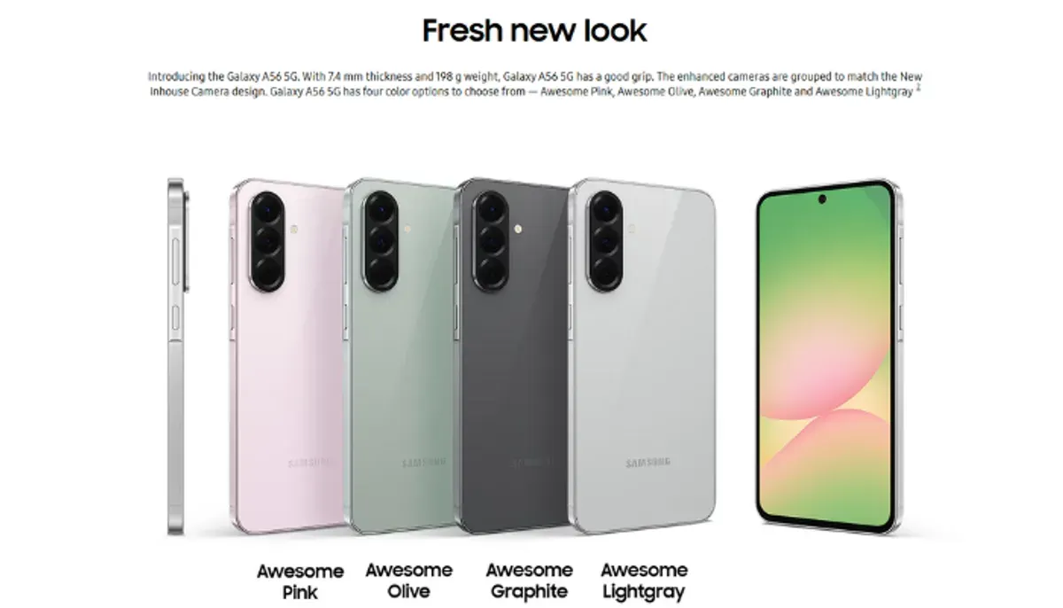 Variasi warna Samsung Galaxy A56 5G. (Sumber: samsung.com)