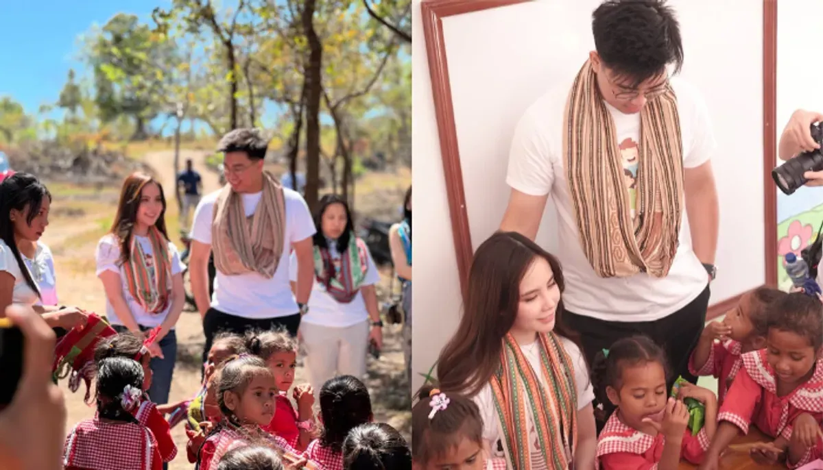 Agatha Chelsea dan Timothy Ronald wujudkan mimpi 1.000 sekolah di Indonesia. Kupang jadi langkah awal! (Sumber: Instagram/@timothyronaldd)