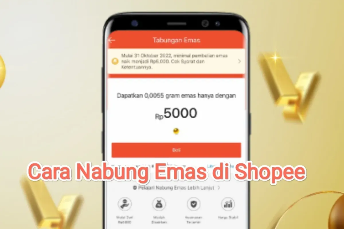 Nabung emas di Shopee sudah diawasi OJK. (Sumber: Shopee)