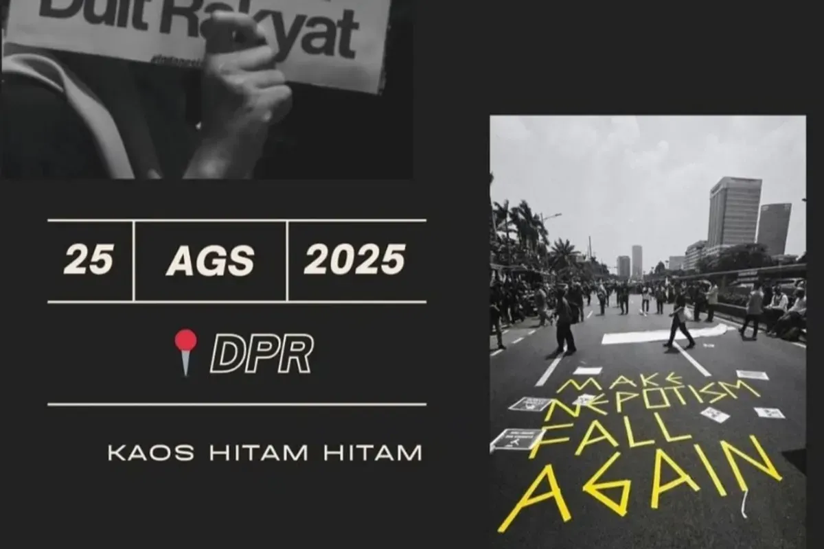Poster ajakan demo 25 Agustus 2025 di depan gedung DPR. (Sumber: Instagram/@storyrakyat_)