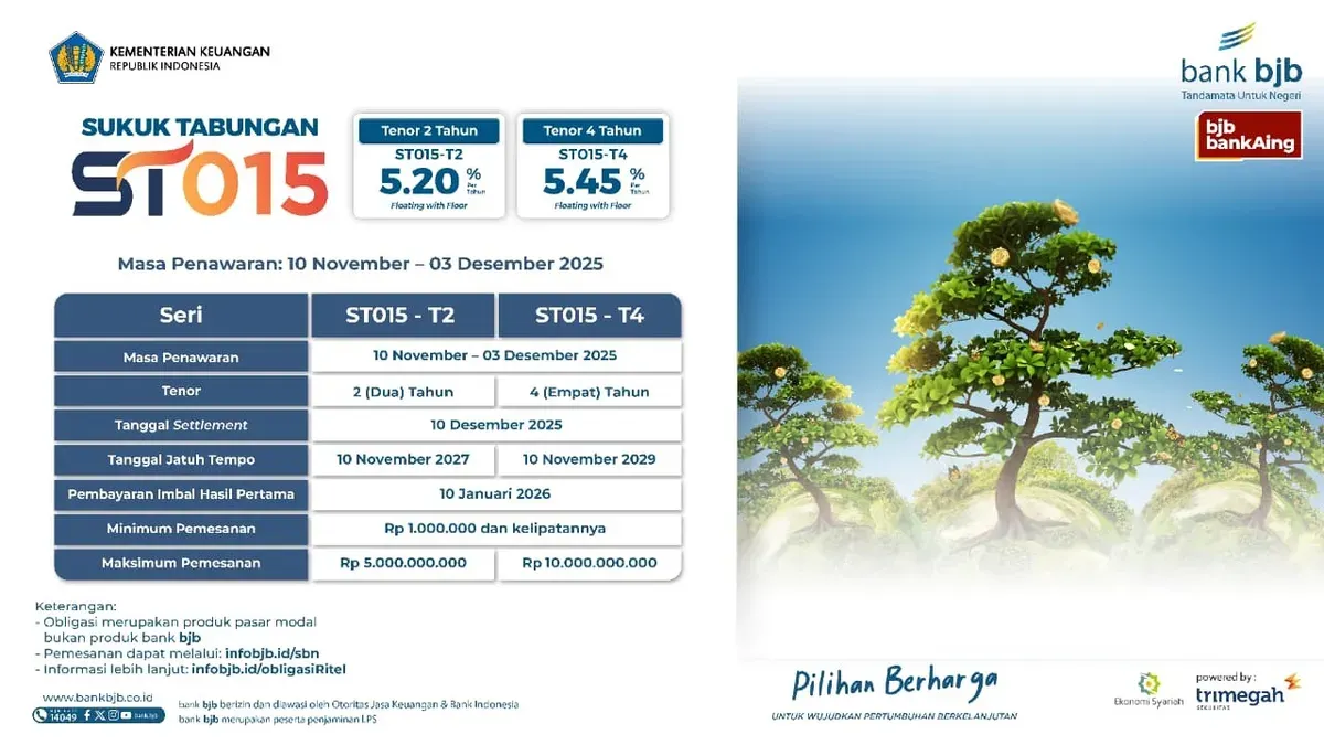 ST015 resmi dibuka, bank bjb ajak masyarakat berinvestasi. (Sumber: Corsec bank bjb)