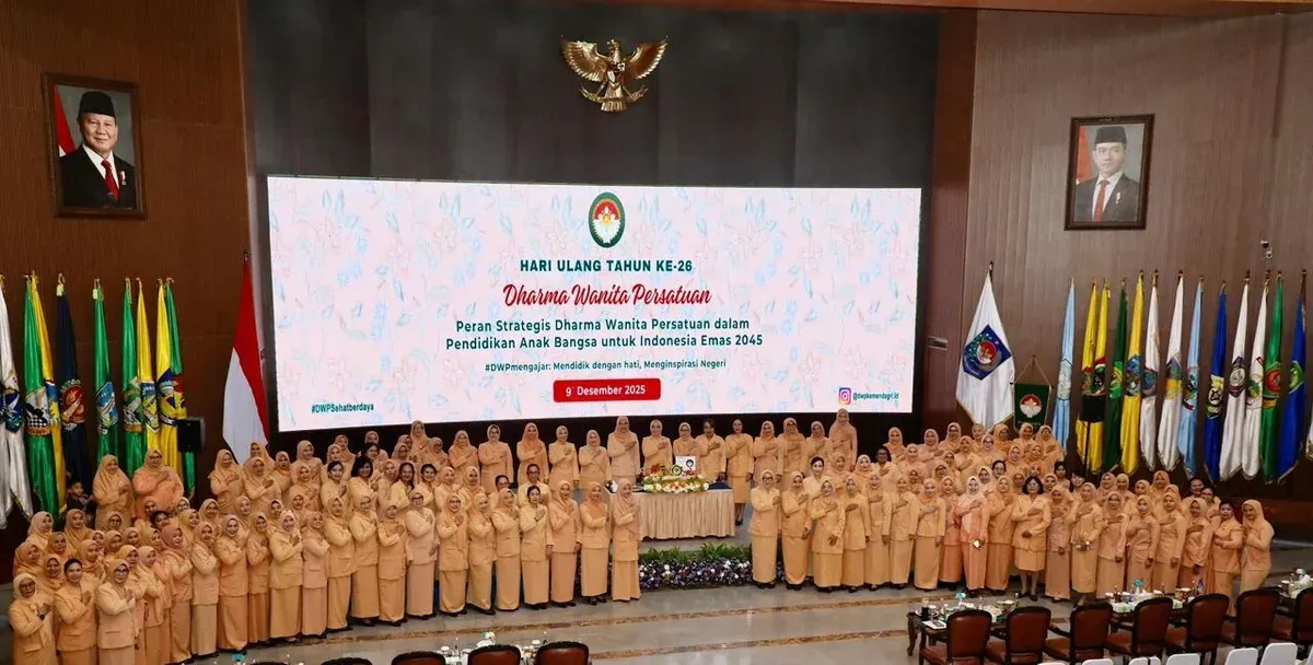 Peringatan HUT ke-26 DWP Kemendagri di Gedung Sasana Bhakti Praja (SBP), Kantor Pusat Kemendagri, Jakarta, Selasa, 9 Desember 2025. (Sumber: Dok. Puspen Kemendagri)