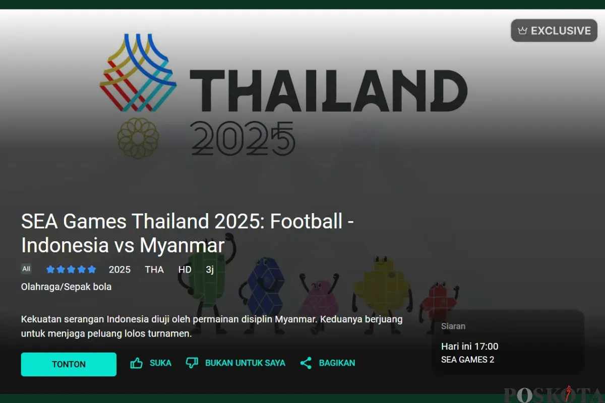 LINK LIVE STREAMING Timnas Indonesia U-22 vs Myanmar Sea Games 2025 (Sumber: Vision Plus)