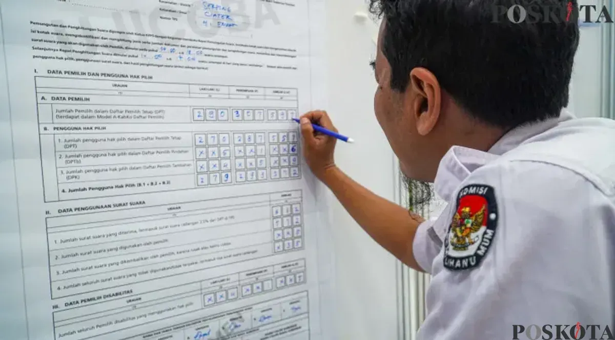 Ilustrasi - Rekapitulasi jumlah hak suara pada Pilkada DKI Jakarta 2024. (Sumber: Poskota | Foto: Ahmad Tri Hawaari)