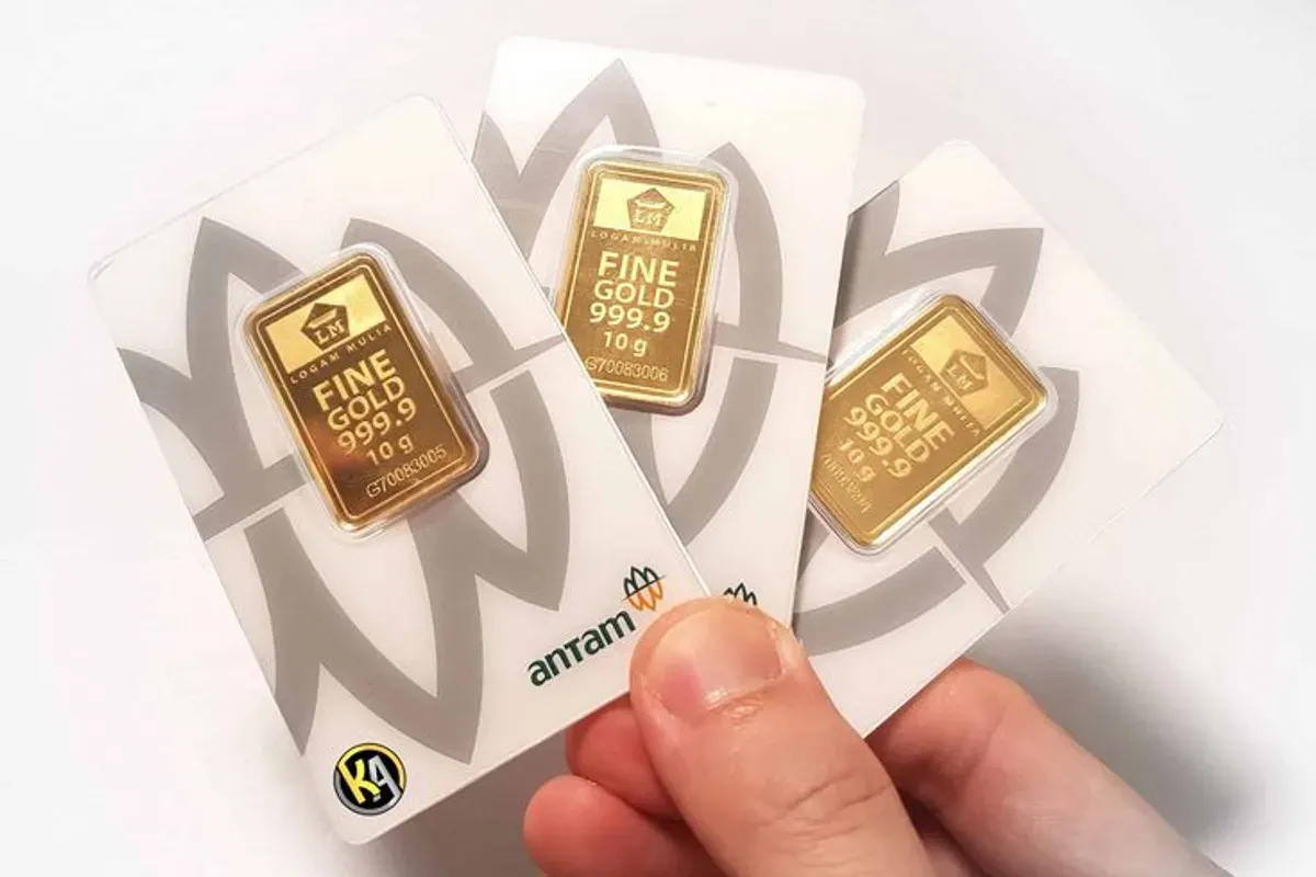 Harga emas Logam Mulia produksi PT Aneka Tambang Tbk (Antam) kembali mengalami koreksi pada perdagangan hari ini, Rabu, 24 Juni 2026. (Sumber: Pinterest)