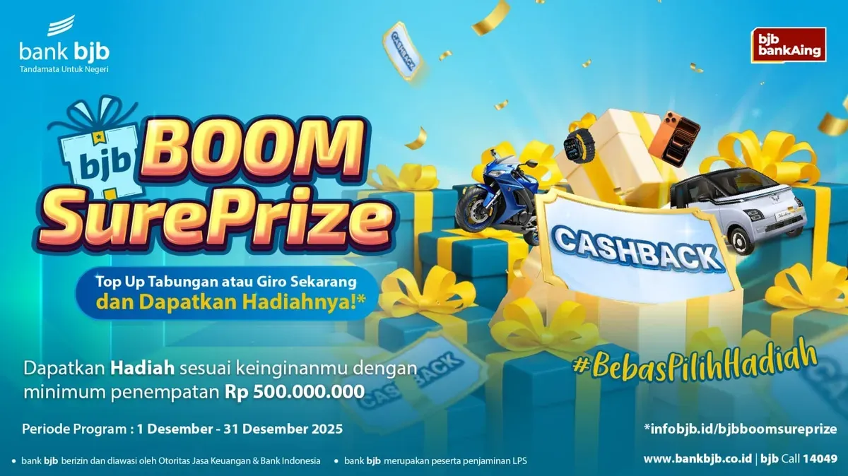 Promo akhir bjb Boom SurePrize. (Sumber: Corsec bank bjb)