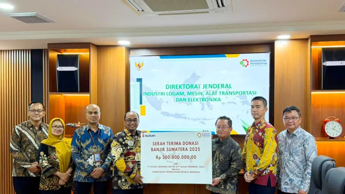 Dana kemanusiaan Suzuki disalurkan melalui Kementerian Perindustrian. (Sumber: Suzuki)