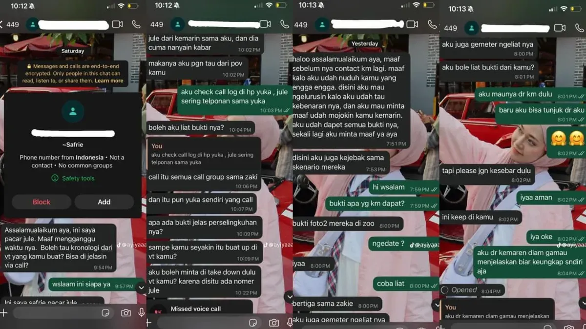 Safrie Ramadhan ikut terjebak oleh Jule usai chat bocor ke Aya (Sumber: X/@cTulip)