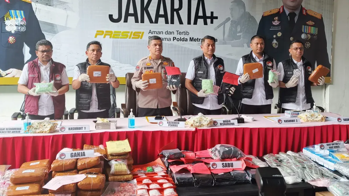 Polda Metro Jaya merilis kasus pengungkapan penyalahgunaan narkoba. (Sumber: Istimewa)
