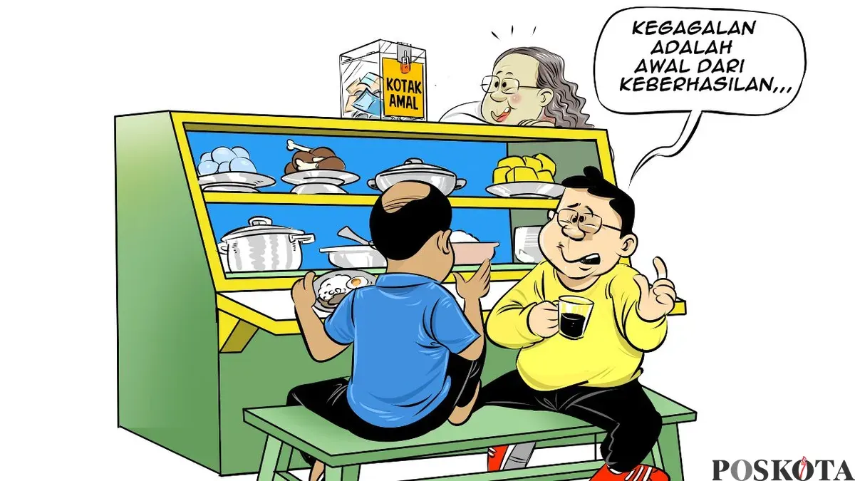 Obrolan Warteg tentang menggapai kesuksesan tahun depan. (Sumber: Poskota/Arif Setiadi)
