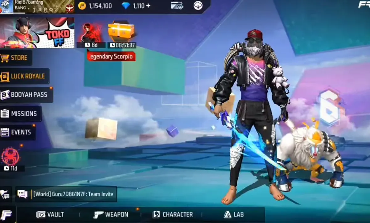 Sikat kode redeem FF gratis hari ini 5 Februari 2025. Full skin legendaris, senjata M1887 dan OPM banyak! (Sumber: YouTube/Rieff87 Gaming)