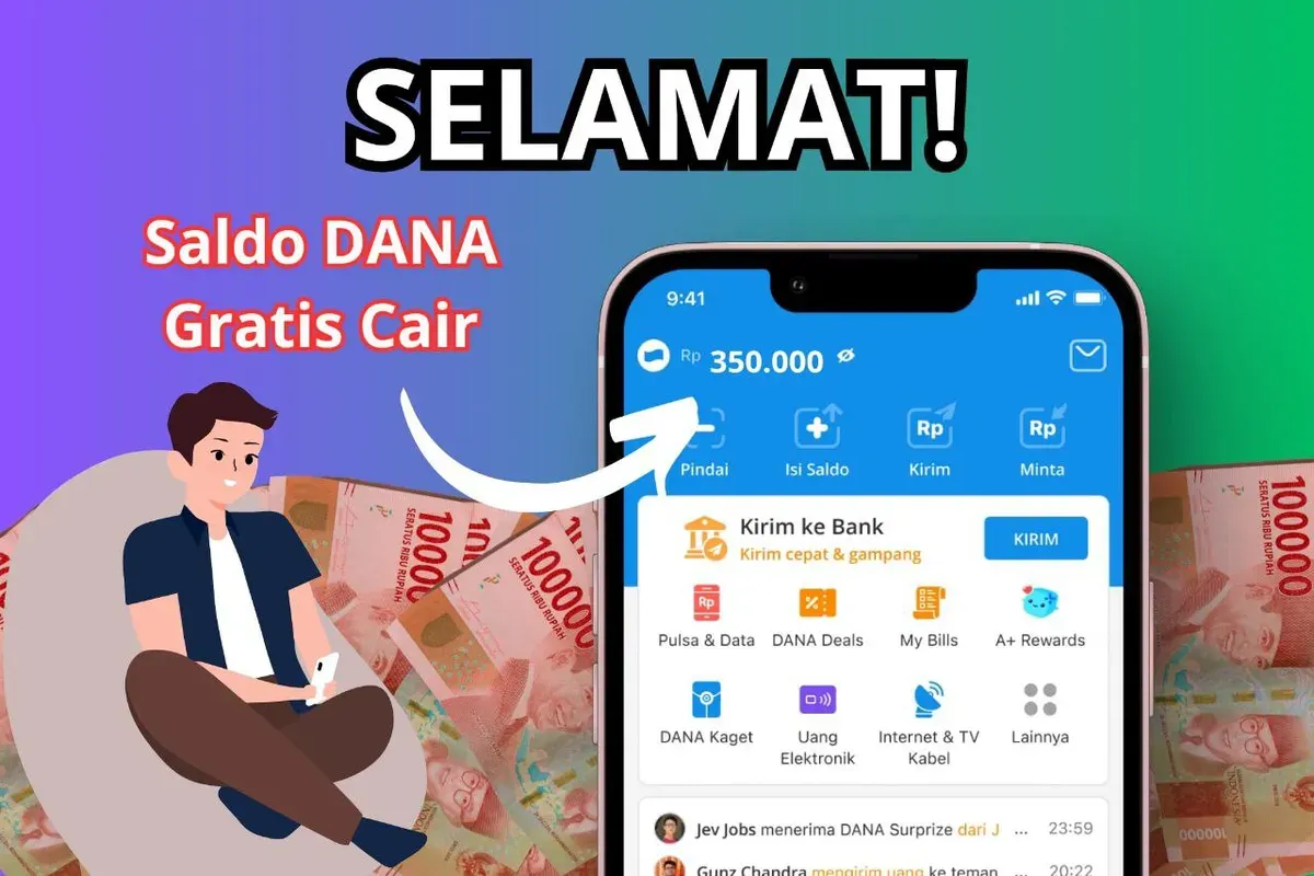 Nikmati saldo DANA gratis hari ini dengan klaim melalui link DANA Kaget. (Sumber: Poskota/Audie Salsabila)