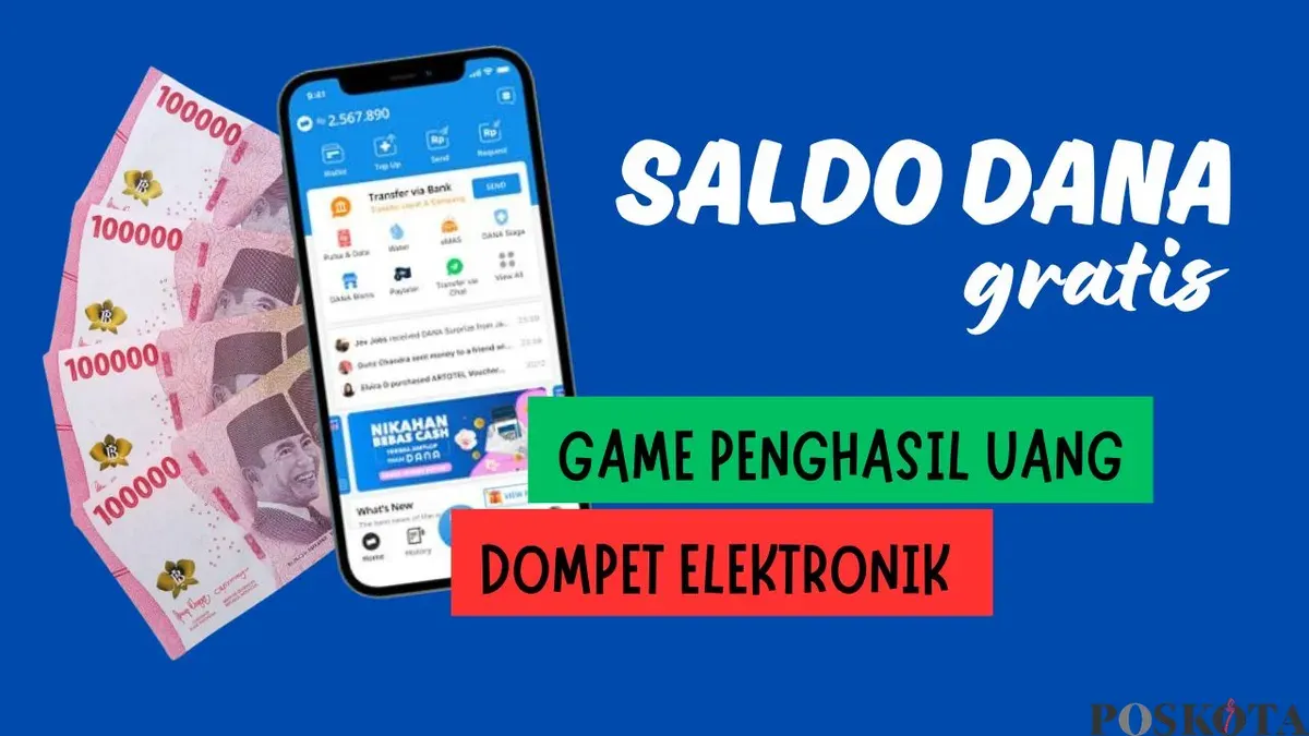 Ilustrasi dapat saldo DANA gratis dari game penghasil uang. (Sumber: Poskota/Neni Nuraeni/DANA)