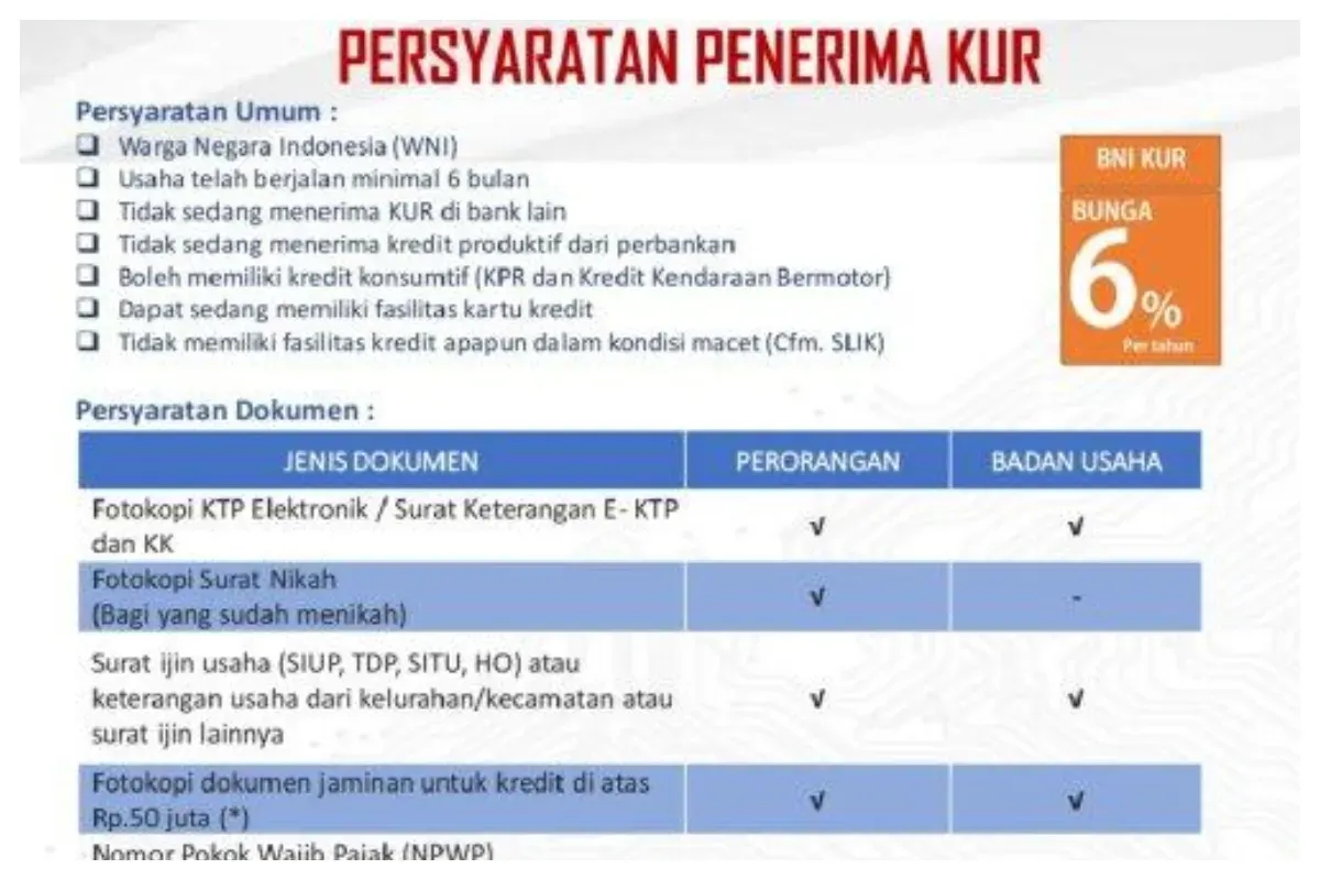 syarat dan cara pengajuan KUR BNI 2025 bagi pelaku UMKM yang ingin membuka usaha (Sumber: BNI/Hanin)