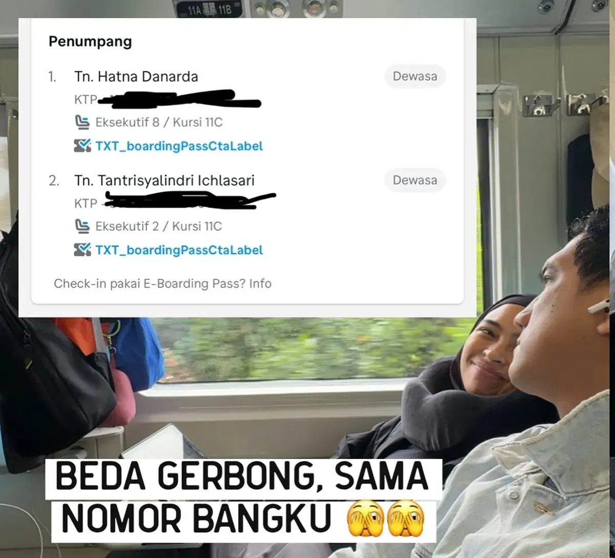 Tantri Kotak membagikan cerita konyolnya yang salah pesan tiket kereta api dari Yogyakarta menuju Jakarta bersama sang suami. (Sumber: Instagram Tantri Syalindri)