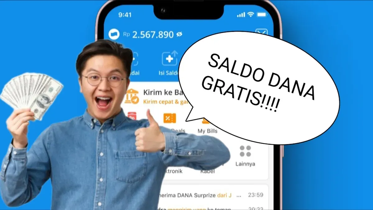 Ilustrasi dapat saldo DANA gratis dengan mudah dari internet. (Sumber: DANA/Freepik)