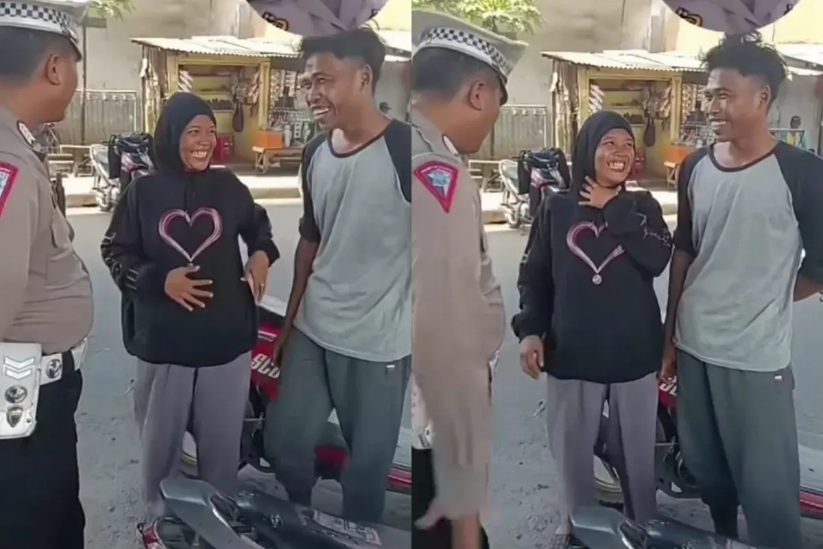 Momen seorang ibu hamil di Subang ngidam ingin ditilang polisi. (Sumber: Tangkap Layar Instagram/@mood.jakarta)
