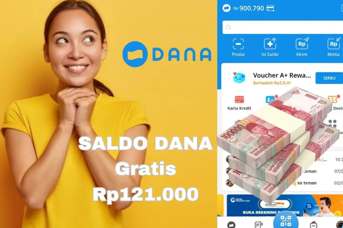 Cara klaim saldo DANA Gratis Rp121.000 melalui tiga cara instan berikut ini. (Sumber: Poskota/Syania Nurul Lita Baikuni)