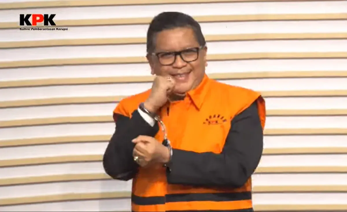 Sekjen PDIP, Hasto Kristiyanto dalam jumpa pers di Gedung Merah Putih KPK, Jakarta Selatan, Kamis, 20 Februari 2025. (Sumber: YouTube/KPK RI)
