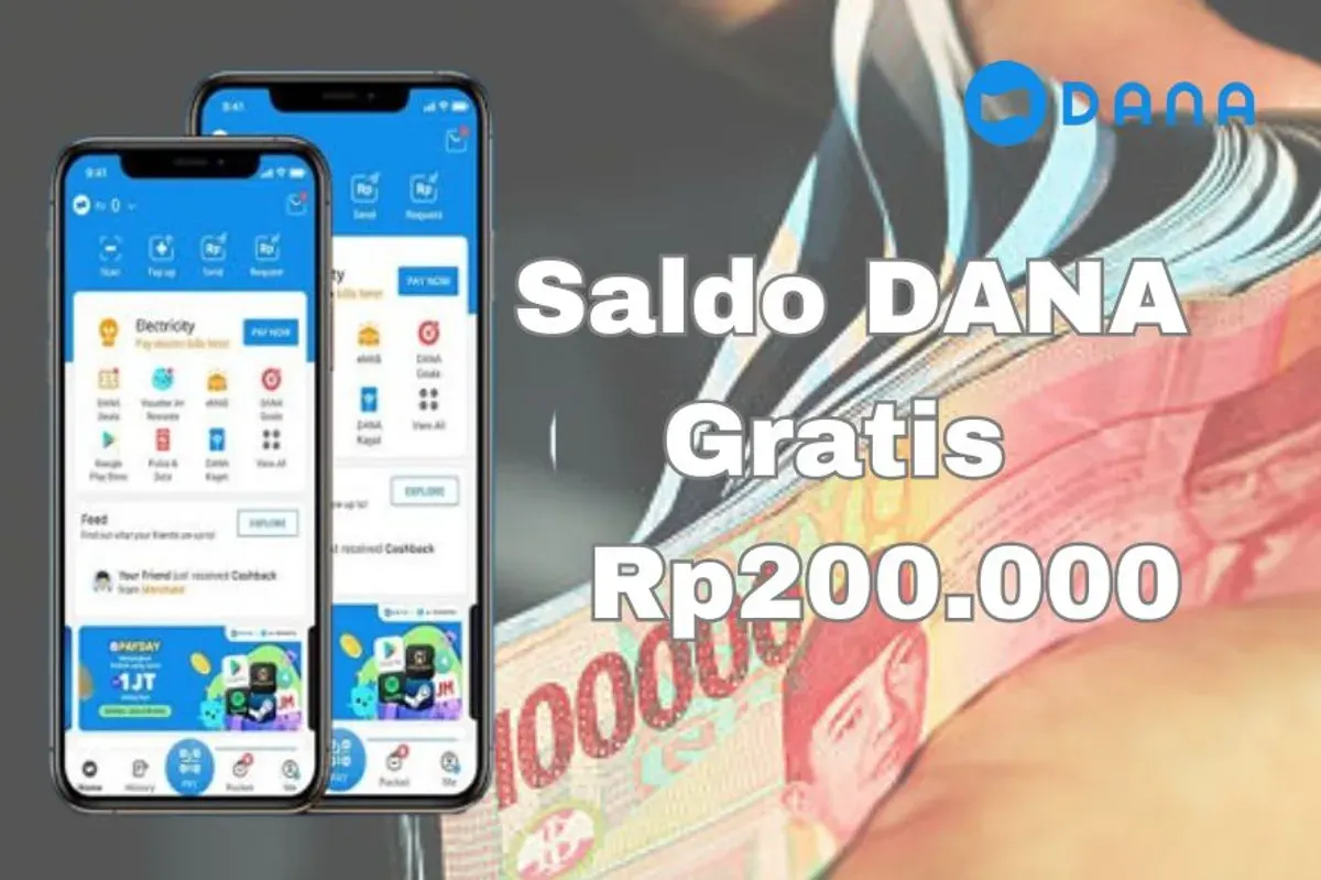 Saldo DANA Gratis Rp200.000 berhasil ditransfer masuk dompet elektronikmu. (Sumber: Poskota/Syania Nurul Lita Baikuni)