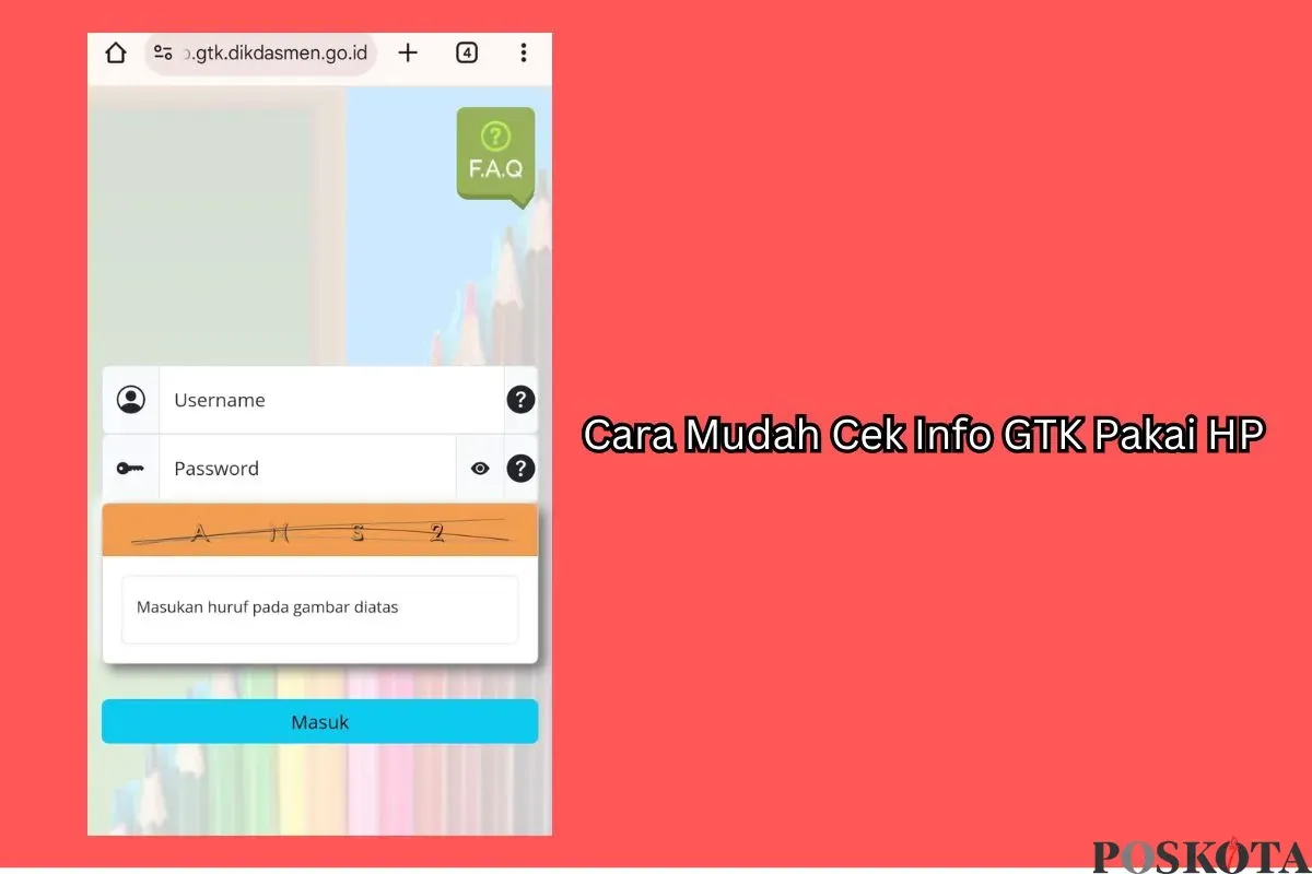Ilustrasi cek Info GTK menggunakan HP atau ponsel. (Sumber: Poskota/Dzikri)