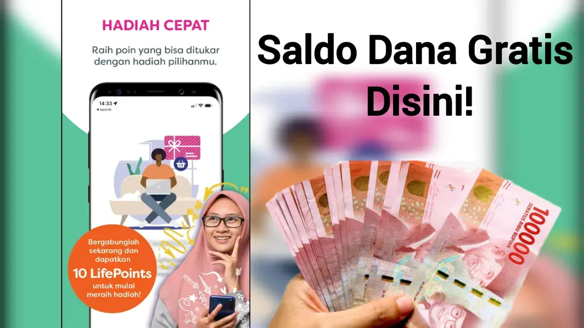 Cara Dapatkan Uang Gratis Rp50.000 dengan Mengisi Survei Penghasil Saldo Dana Gratis (Poskota/Edit Kompilasi Tangkapan Layar Aplikasi LifePoints)