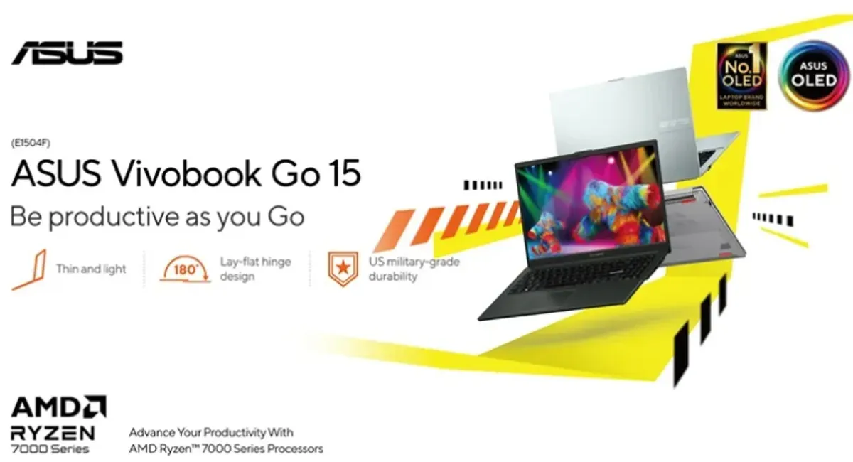 Laptop Asus VivoBook Go 15 OLED menjadi laptop terbaik dengan harga 10 jutaan (Sumber: Asus)