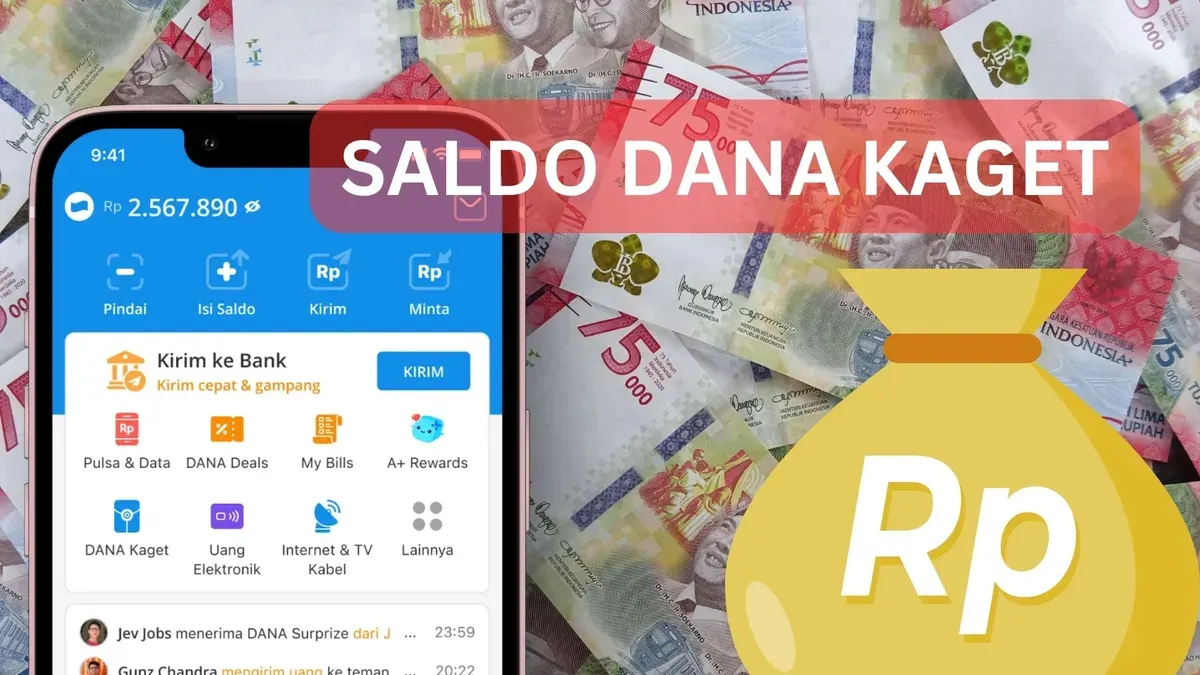 Dapatkan saldo DANA Kaget masuk dompet elektronik. (Sumber: Poskota/Legenda Kinanty Putri)