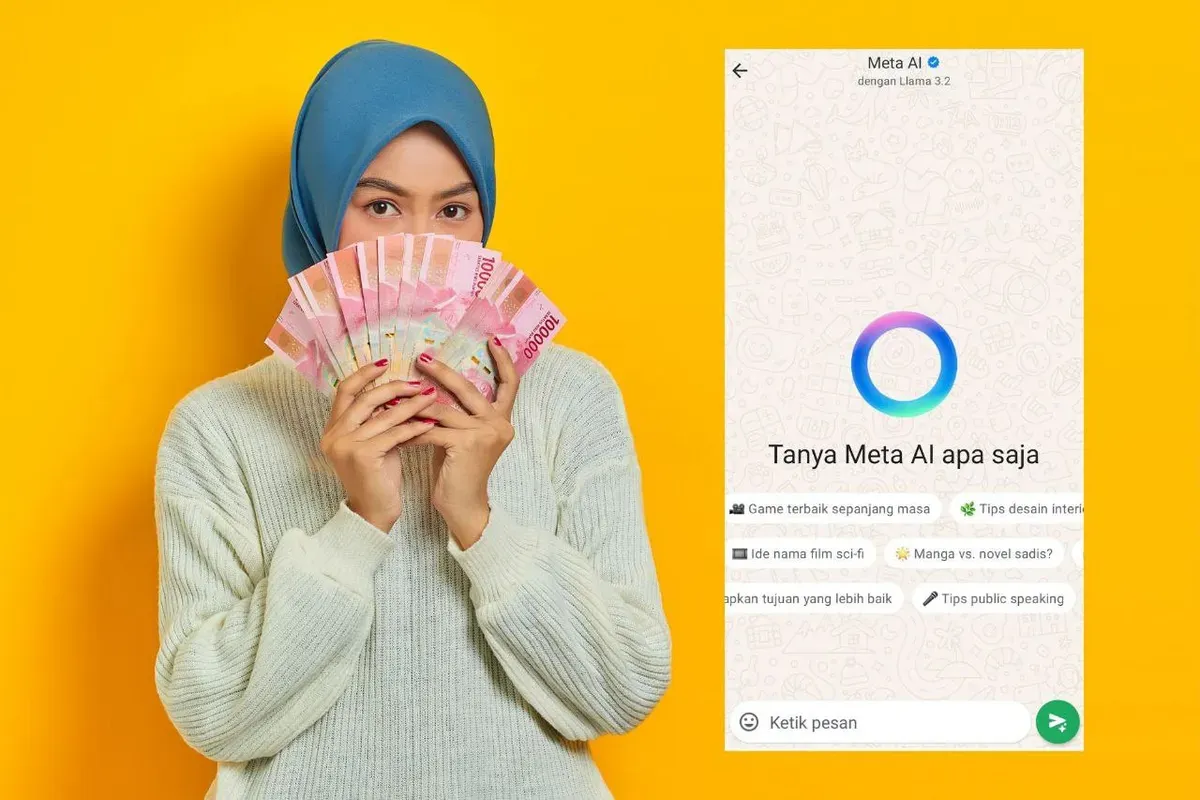 Tips dapat uang dari Meta AI WhatsApp. (Sumber: Poskota/Audie Salsabila)