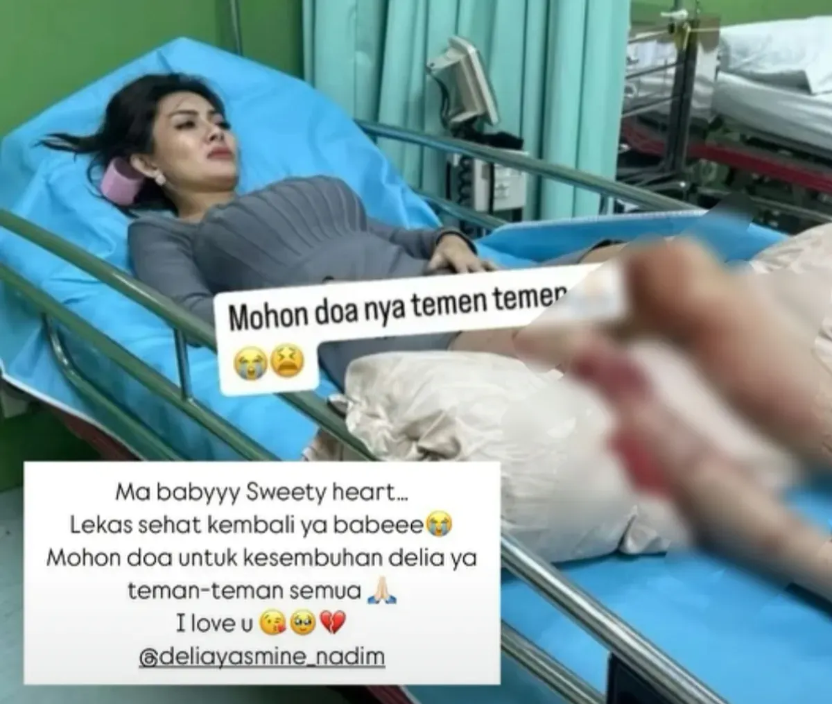 Pemain sinetron, Delia Yasmine mengalami kecelakaan lalu lintas di Tol Jagorawi pada Minggu dini hari, 5 Januari 2025. (Sumber: Instagram Bebby Vie)