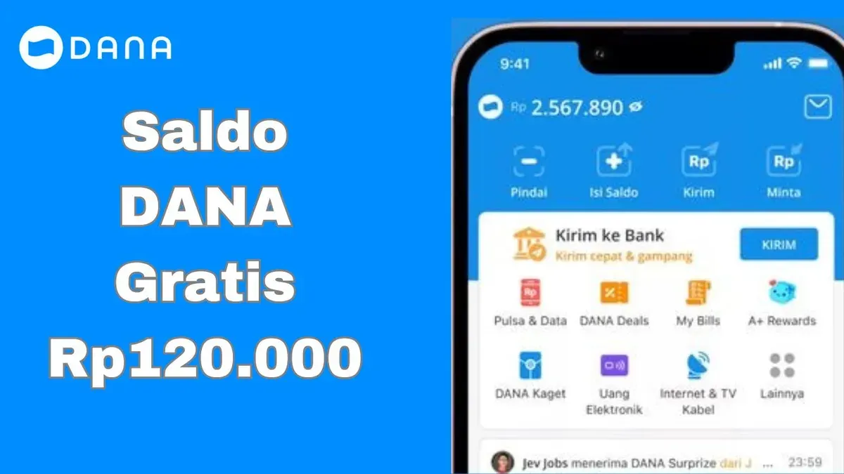 Trik khusus klaim saldo DANA gratis Rp120.000 masuk dompet elektronik. (Sumber: Poskota/Syania Nurul Lita Baikuni)