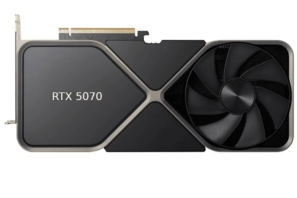 NVIDIA GeForce RTX 5070 menghadirkan performa grafis canggih dengan harga kompetitif, ideal untuk gamer dan kreator konten. (Sumber: Pinterest)
