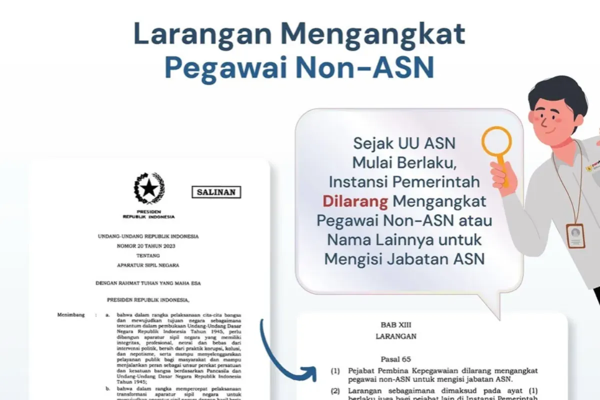 Ilustrasi aturan melarang mengangkat honorer atau tenaga non-ASN. (Sumber: Instagram/@kemenpanrb)