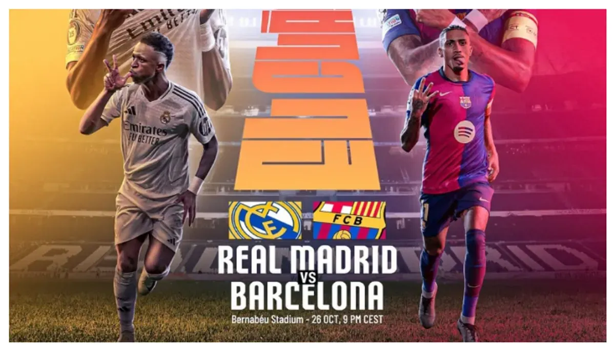 Link live streaming El Clasico: Real Madrid vs Barcelona kick off pukul 02.00 WIB. (Sumber: Instagram/@densdesign8)