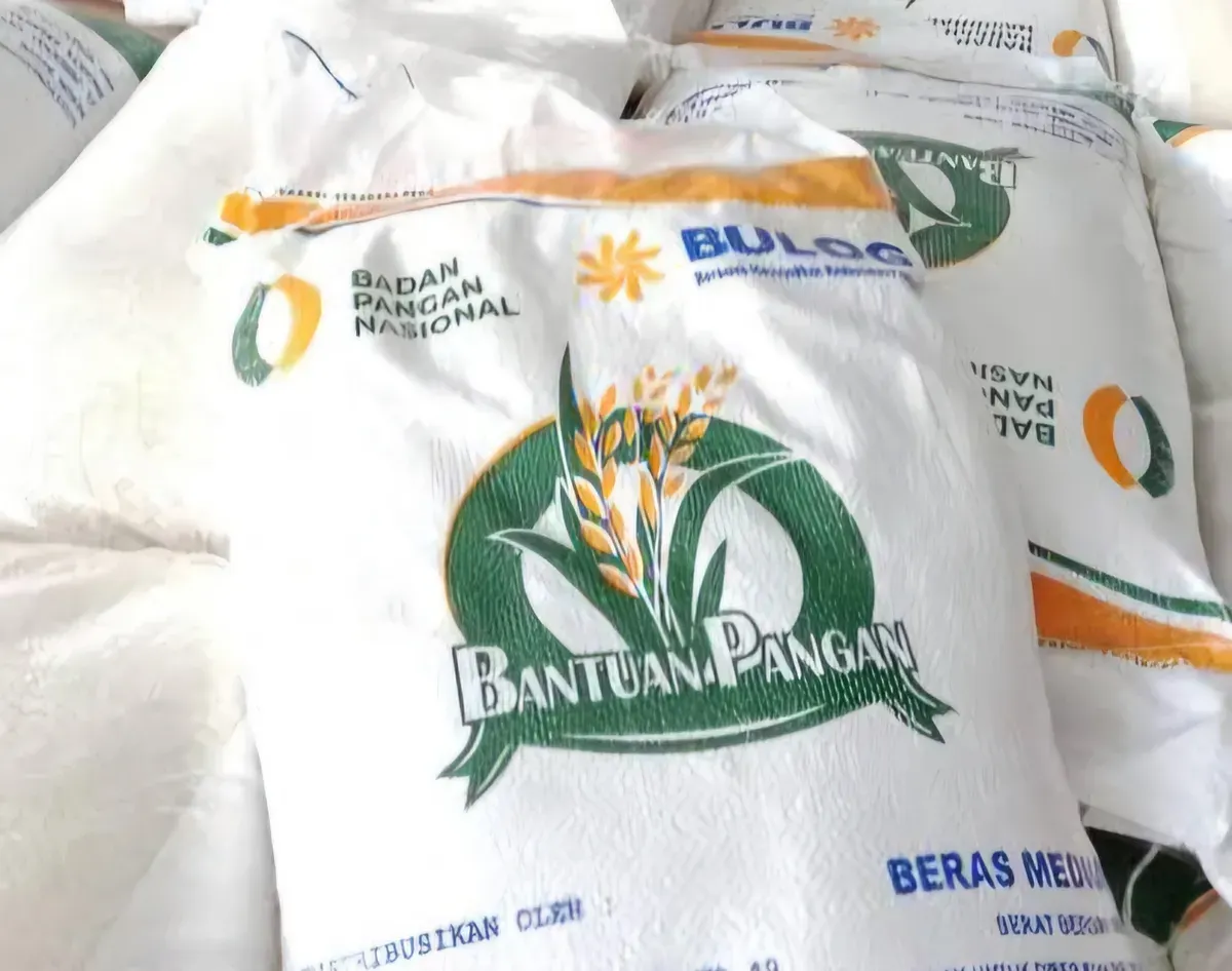 Ilustrasi pencairan bansos beras 10 Kg.(Sumber: Istimewa)