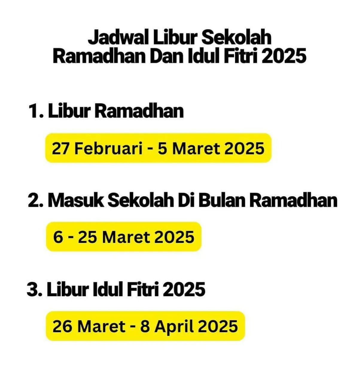 Jadwal kegiatan pembelajaran selama Ramadhan yang tetap memperhatikan nilai keagamaan dan karakter siswa. (Sumber: Facebook/Adila)