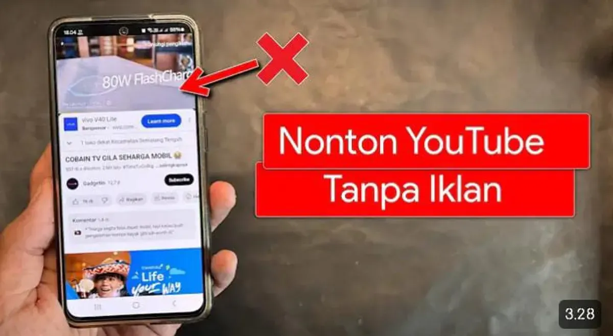 Begini cara menonton video YouTube tanpa gangguan iklan. (Sumber: Tangkap layar/YouTube/TutorInd)