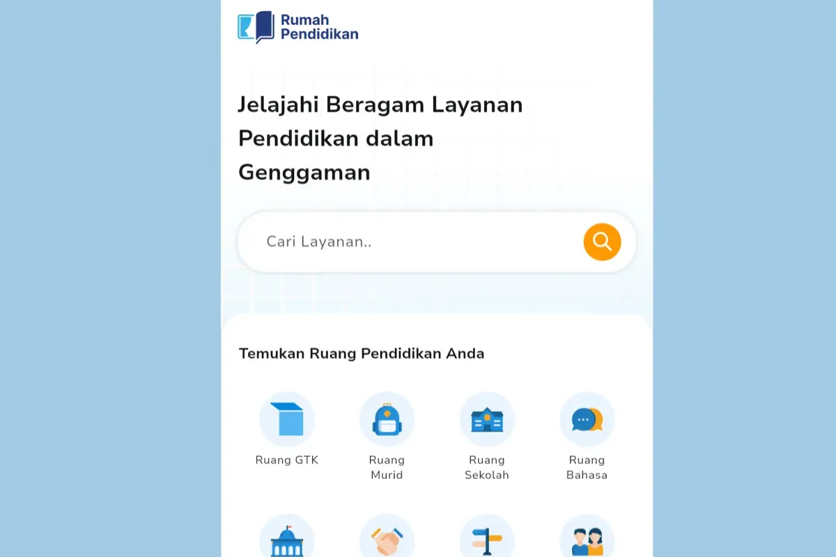 Tangkapan layar antarmuka aplikasi Rumah Pendidikan yang diluncurkan oleh Kemendikdasmen. (Sumber: Rumah Pendidikan)