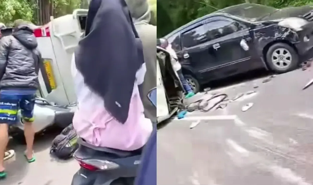 Tangkapan layar video pasca kejadian kecelakaan di Leuweung Tiis, Garut, Jawa Barat. (Sumber: Instagram/@garutupdate_)