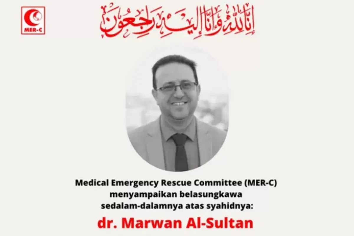 Potret Dokter Marwan Al-Sultan, Direktur RS Indonesia di Gaza yang jadi korban serangan Israel. (Sumber: X/@mercindonesia)