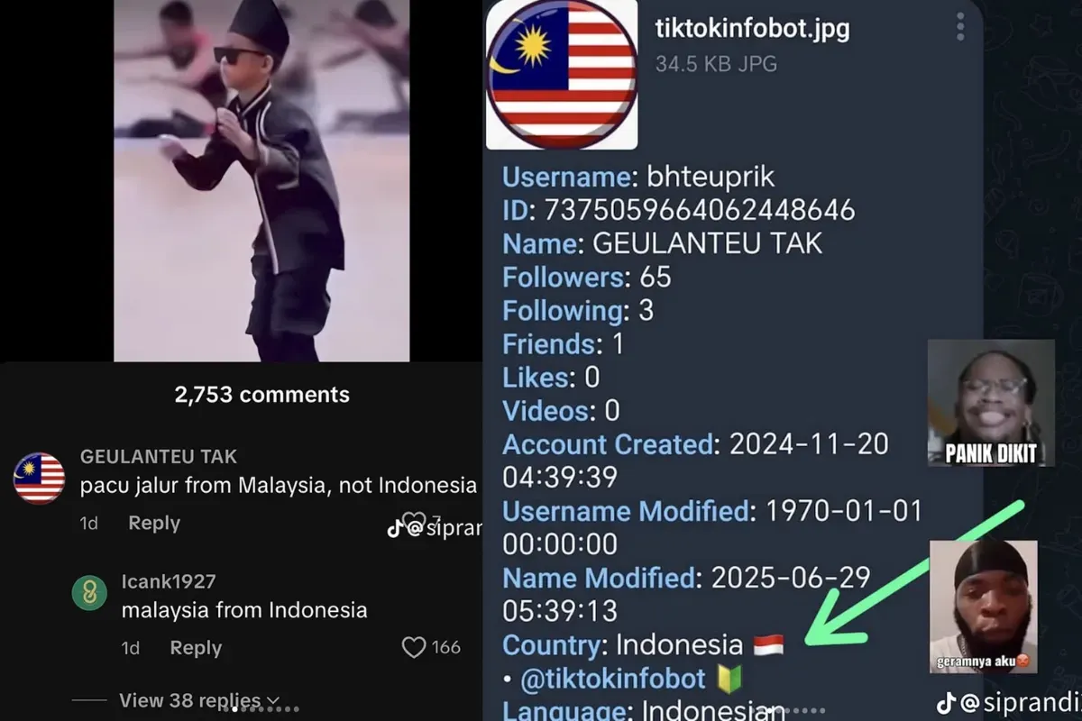 Klaim Malaysia Atas Pacu Jalur Didalangi Akun-Akun Buatan Indonesia (Sumber: Tiktok/@siprandi)