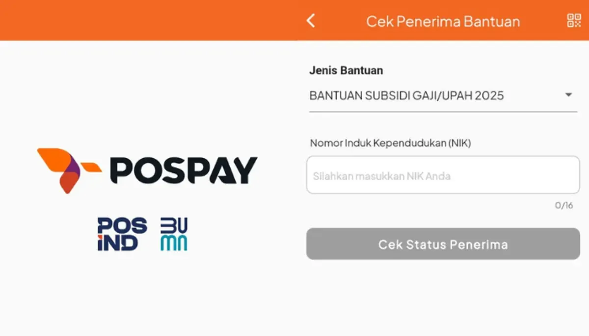Panduan lengkap Bantuan Subsidi Upah (BSU) 2025: cara cek penerima via Pospay, persyaratan gaji di bawah Rp3,5 juta, metode pencairan via bank/pos, dan batas akhir 31 Juli. (Sumber: PosPay)