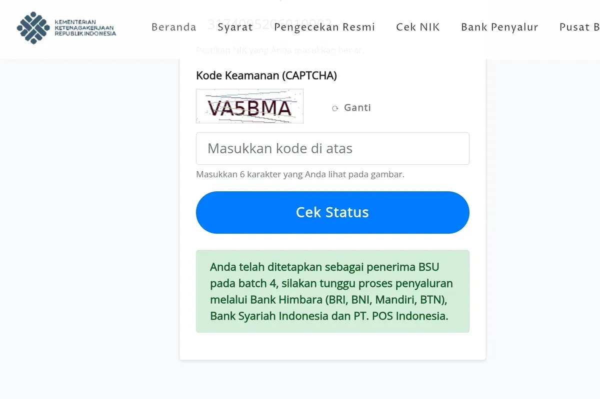 BSU Batch 4 cair lagi ke rekening penerima yang belum mendapatkan bantuan. (Sumber: tangkapan layar)
