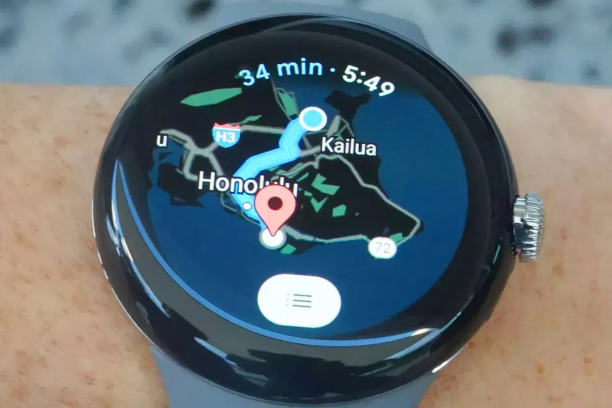 Ilustrasi smartwatch dengan fitur Google Maps. (Sumber: Android Authorithy)