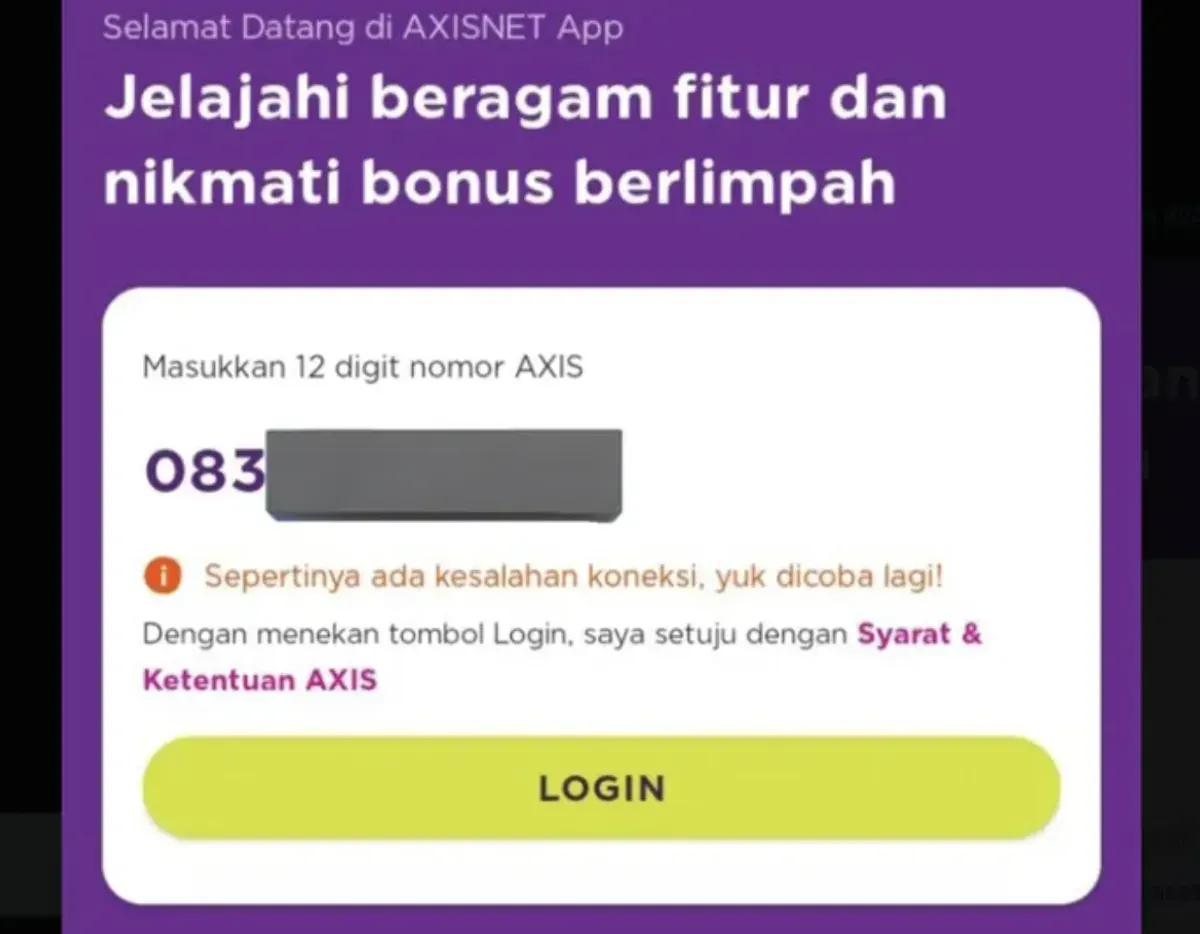 Gangguan Axisnet 15 Juni 2025: Pelanggan Keluhkan Akses Aplikasi yang Lumpuh (Sumber: Dok/Axis)